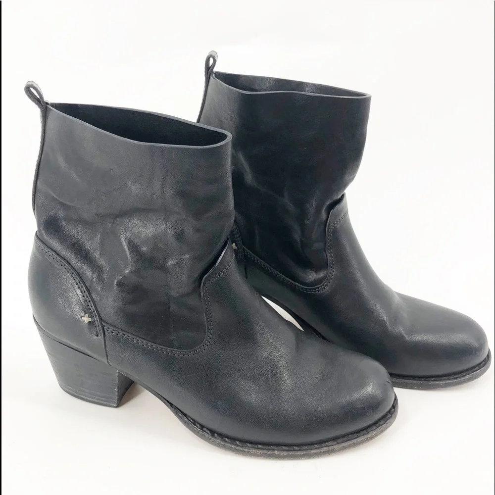 ✅ Rag & Bone Black Razor Leather Ankle‎ Boots 37.5